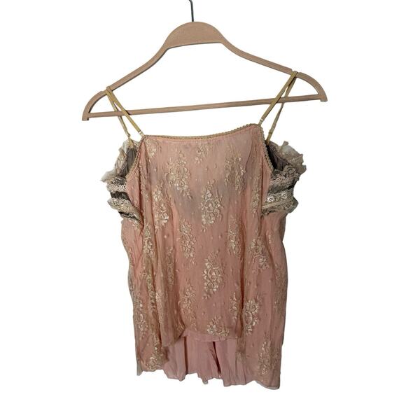 Ballet core blush cream camisole sz 14 lace & ruffles brand River Island y2k - Picture 3 of 4